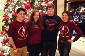 5 Microbiology majors members of UMass Marching Band: Pat Conboy, Meghan Falvey, Adam Lerman (not pictured), Jonathon McHatton, and Clarissa Ronzio